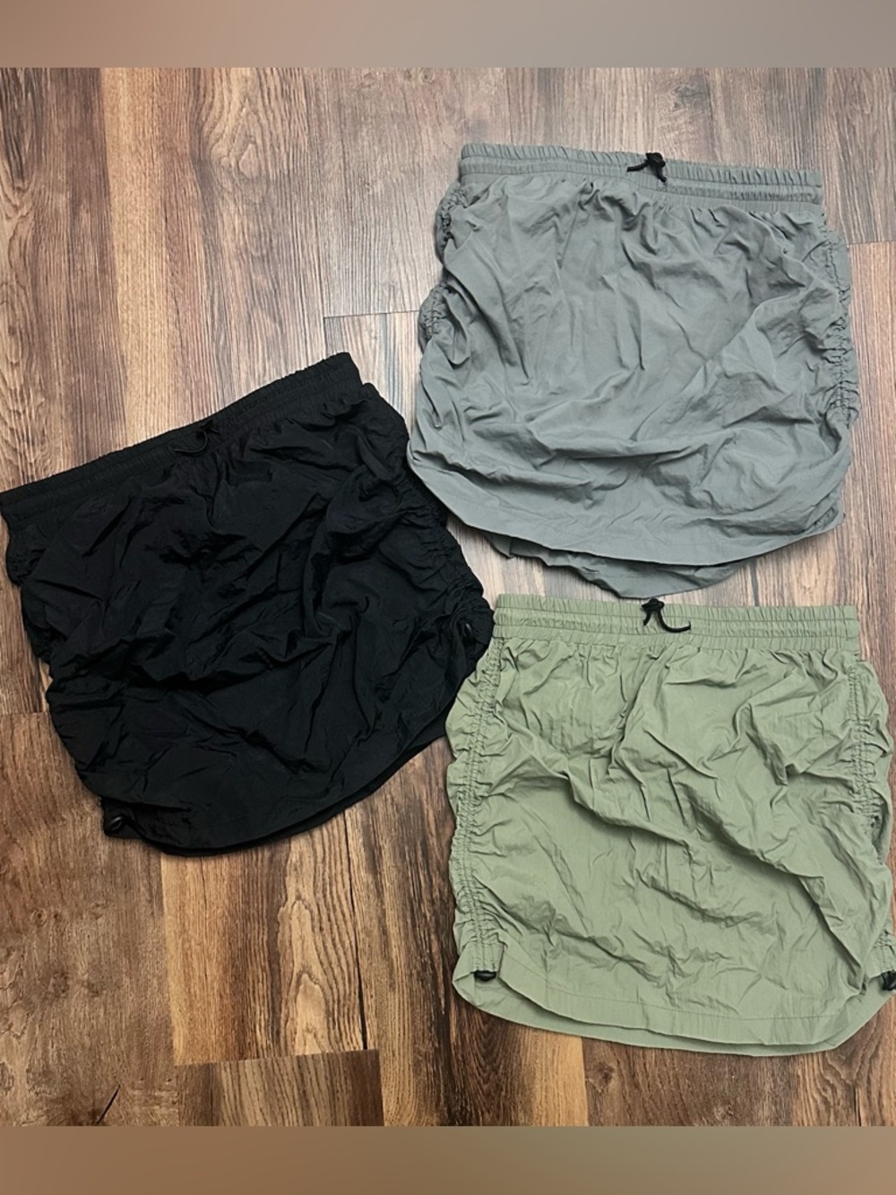3 Drawstring mini skirts